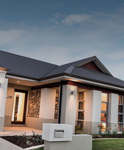 highbury homes perth builder custom home single storey house elevation close up compass