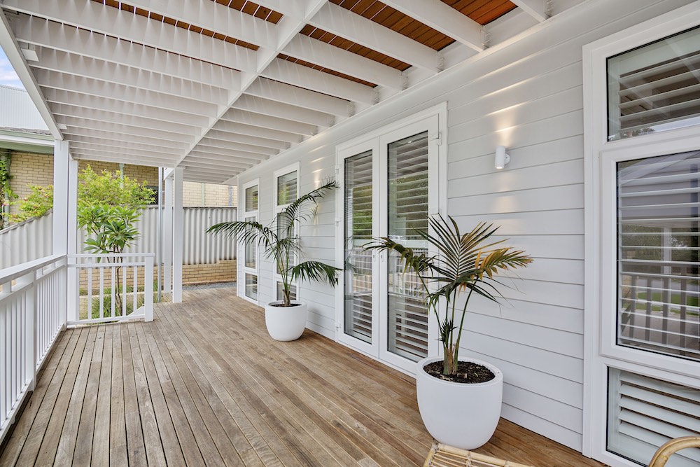 highbury homes custom house builder perth two storey balcony pot plants